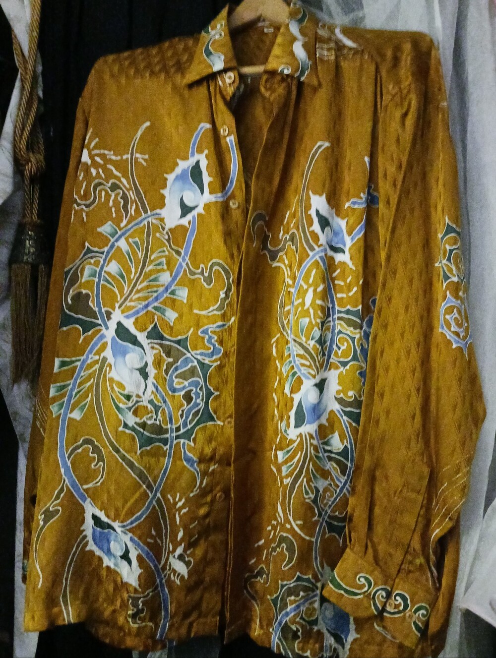 Men's Mustard Silk Shirt